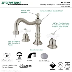 Hot Heritage Deck Mount 3-Hole 8-Inch Widespread Bathroom Faucet 8