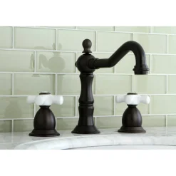 Hot Heritage Deck Mount 3-Hole 8-Inch Widespread Bathroom Faucet 8