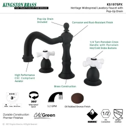 Hot Heritage Deck Mount 3-Hole 8-Inch Widespread Bathroom Faucet 8