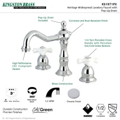 Hot Heritage Deck Mount 3-Hole 8-Inch Widespread Bathroom Faucet 8