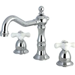 Hot Heritage Deck Mount 3-Hole 8-Inch Widespread Bathroom Faucet 8