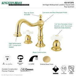 Hot Heritage Deck Mount 3-Hole 8-Inch Widespread Bathroom Faucet 8