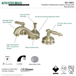 Hot Heritage Deck Mount 8-Inch Widespread 3-Hole Bathroom Faucet 8" Widespread