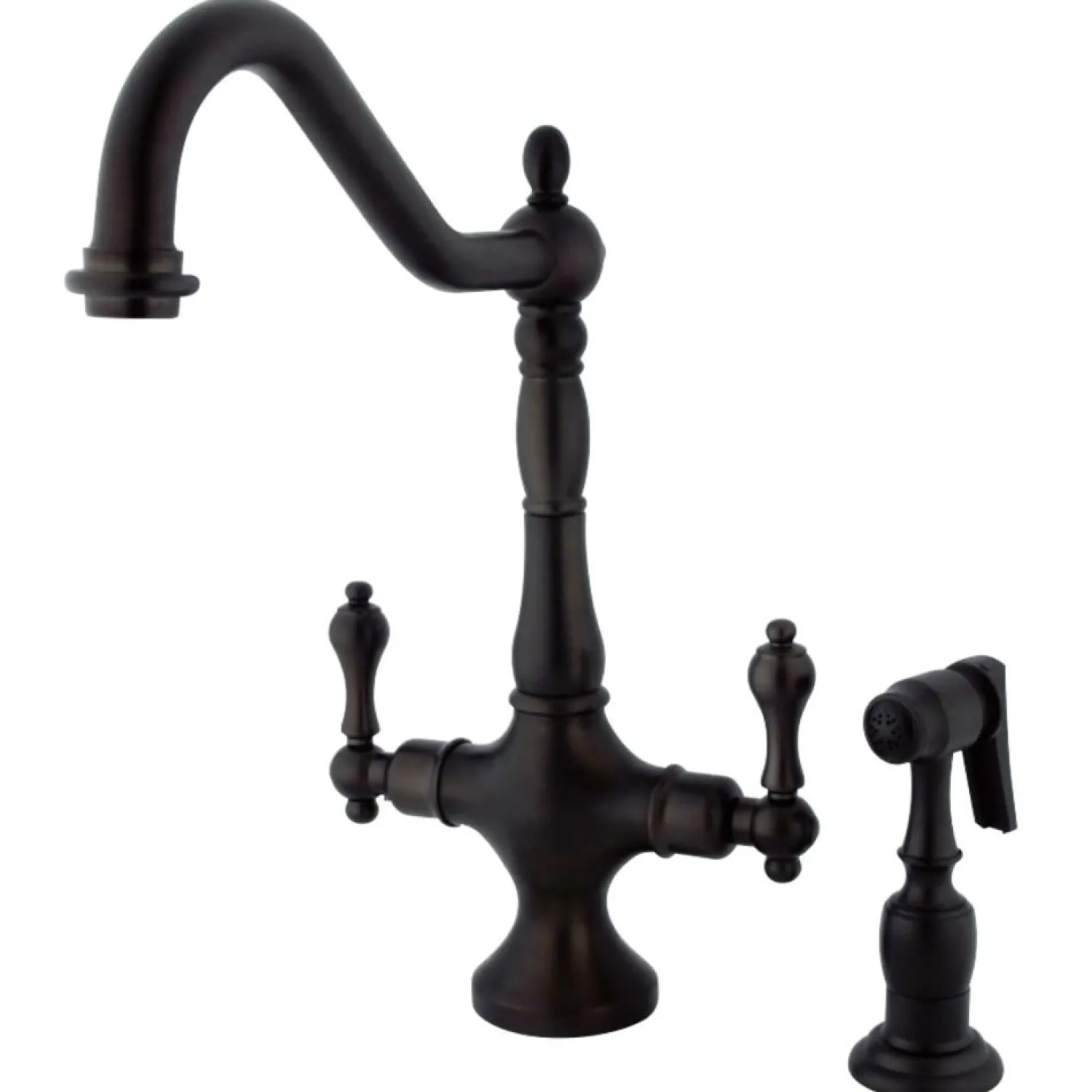 Best Heritage 2-Handle Kitchen Faucet with Brass Sprayer Faucets With Side Spray