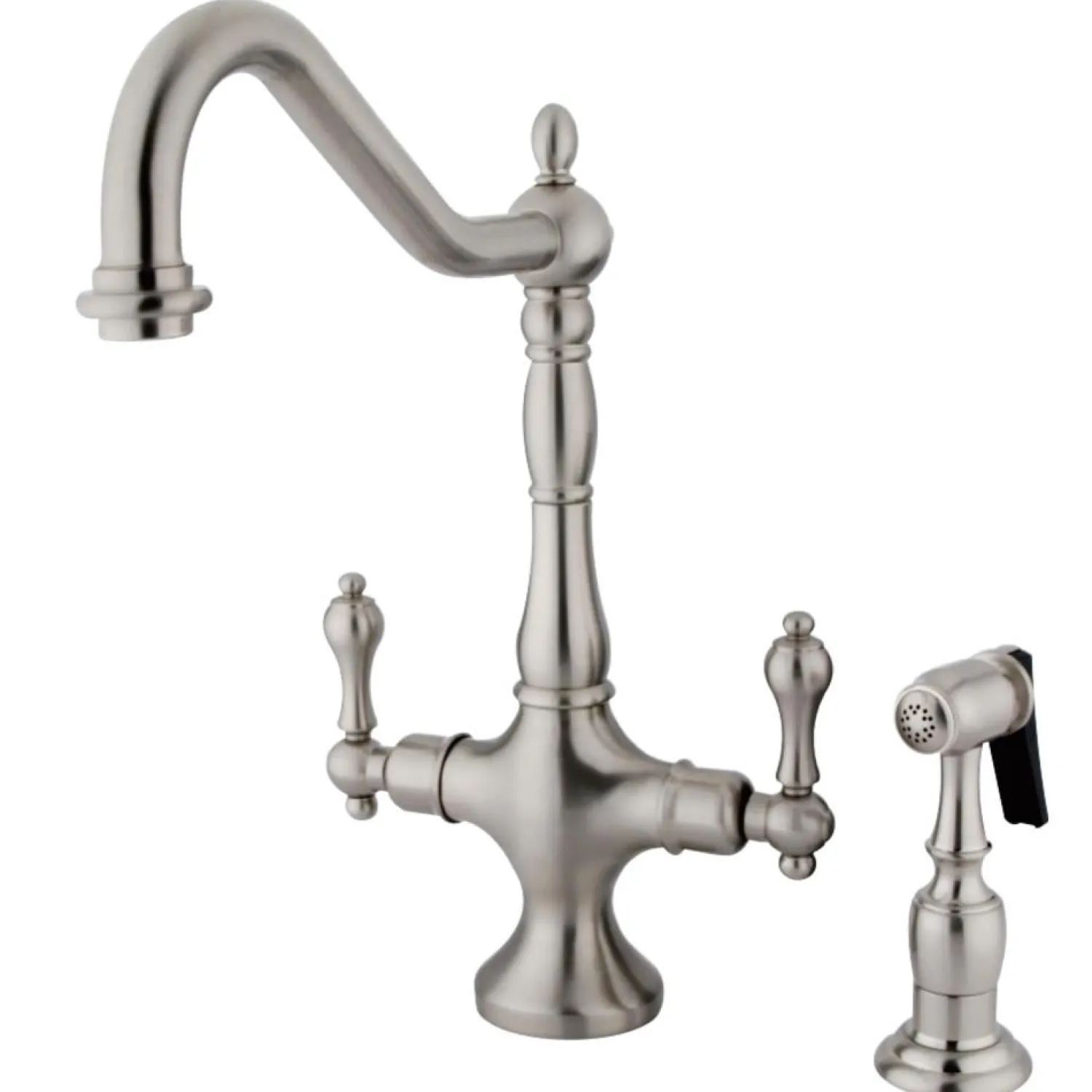 Best Heritage 2-Handle Kitchen Faucet with Brass Sprayer Faucets With Side Spray
