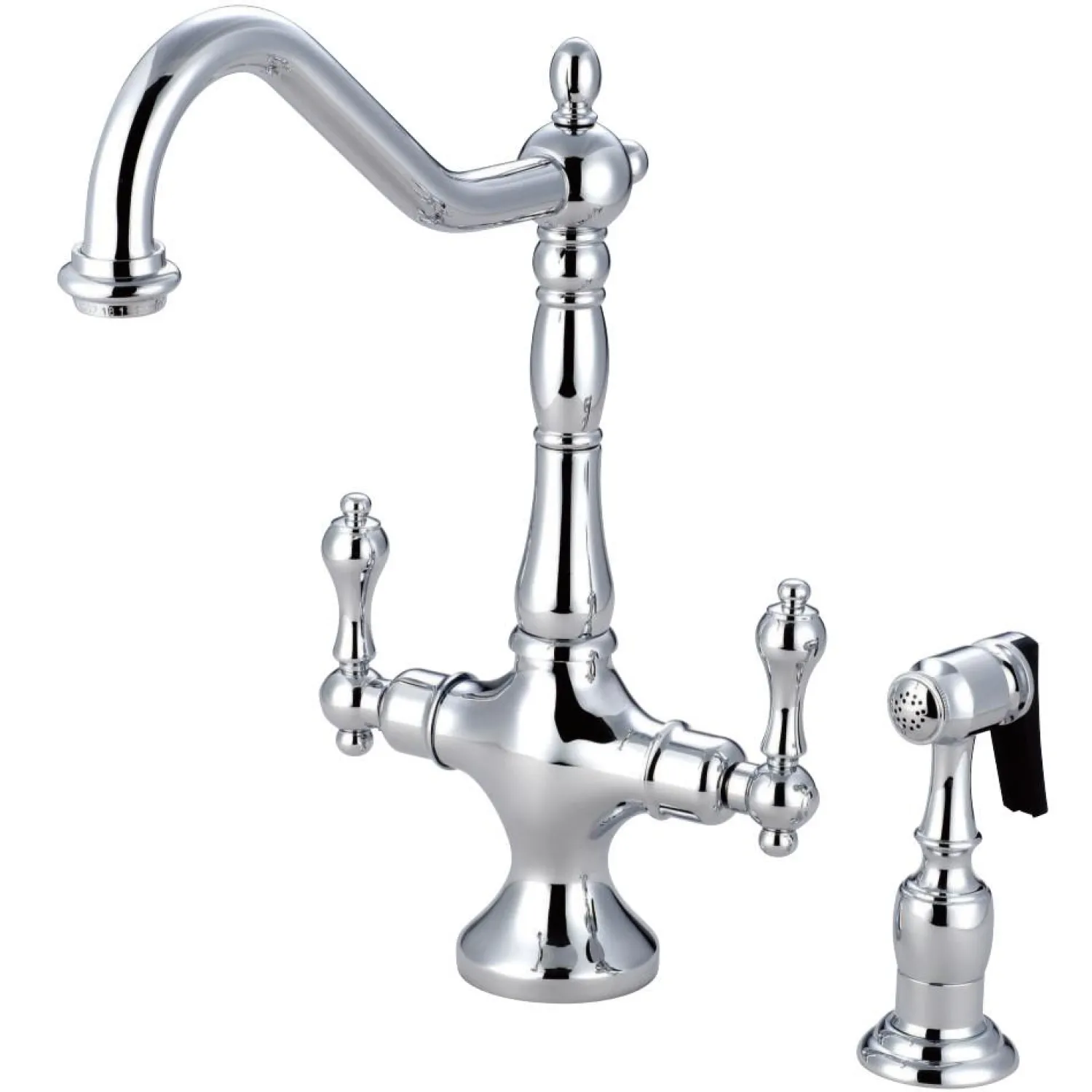 Best Heritage 2-Handle Kitchen Faucet with Brass Sprayer Faucets With Side Spray