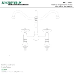 Outlet Heritage 2-Hole Kitchen Bridge Faucet Bridge Faucets