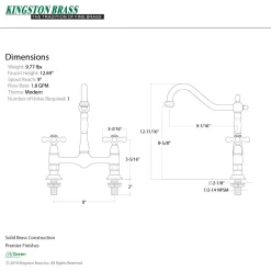 Outlet Heritage 2-Hole Kitchen Bridge Faucet Bridge Faucets