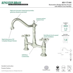 Outlet Heritage 2-Hole Kitchen Bridge Faucet Bridge Faucets