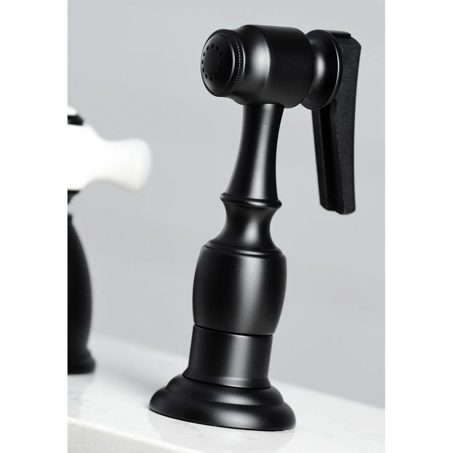 New Heritage 4-Hole Widespread Kitchen Faucet with Brass Sprayer Widespread Kitchen Faucets|Faucets With Side Spray