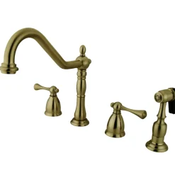 Outlet Heritage 4-Hole Widespread Kitchen Faucet Widespread Kitchen Faucets|Faucets With Side Spray