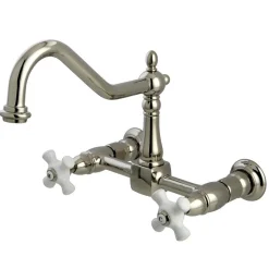 Hot Heritage 2-Hole 8-Inch Wall Mount Kitchen Faucet Wall Mounted Kitchen Faucets