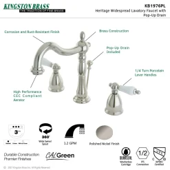 Discount Heritage 3-Hole 8-Inch Widespread Bathroom Faucet 8