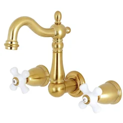Best Heritage 3-Hole 8-Inch Center Wall Mount Bathroom Faucet Wall Mount