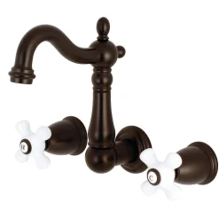Best Heritage 3-Hole 8-Inch Center Wall Mount Bathroom Faucet Wall Mount