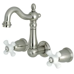 Best Heritage 3-Hole 8-Inch Center Wall Mount Bathroom Faucet Wall Mount