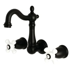 Best Heritage 3-Hole 8-Inch Center Wall Mount Bathroom Faucet Wall Mount