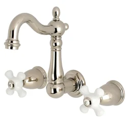Best Heritage 3-Hole 8-Inch Center Wall Mount Bathroom Faucet Wall Mount