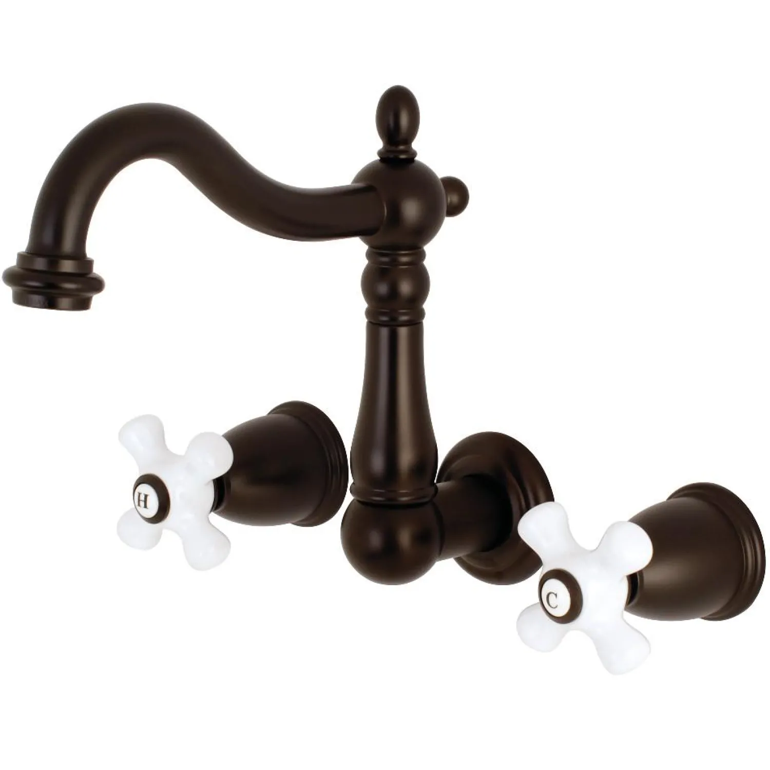 Clearance Heritage 3-Hole 8" Center Wall Mount Bathroom Faucet Wall Mount