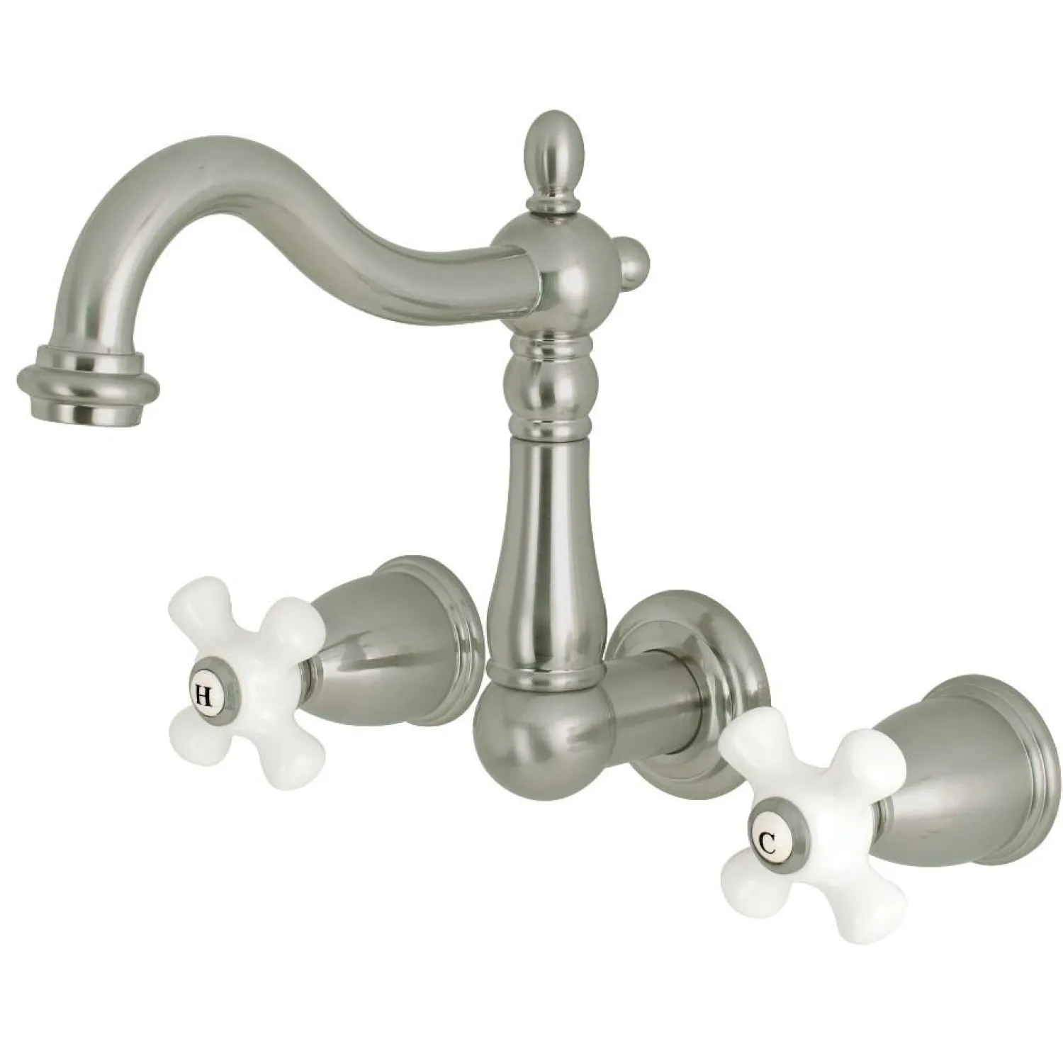 Clearance Heritage 3-Hole 8" Center Wall Mount Bathroom Faucet Wall Mount
