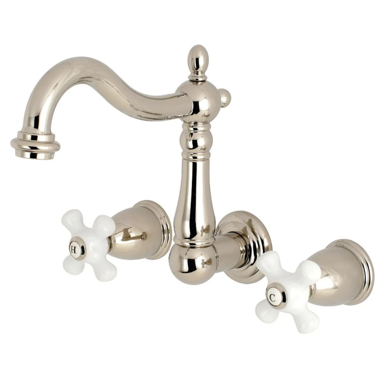 Clearance Heritage 3-Hole 8" Center Wall Mount Bathroom Faucet Wall Mount