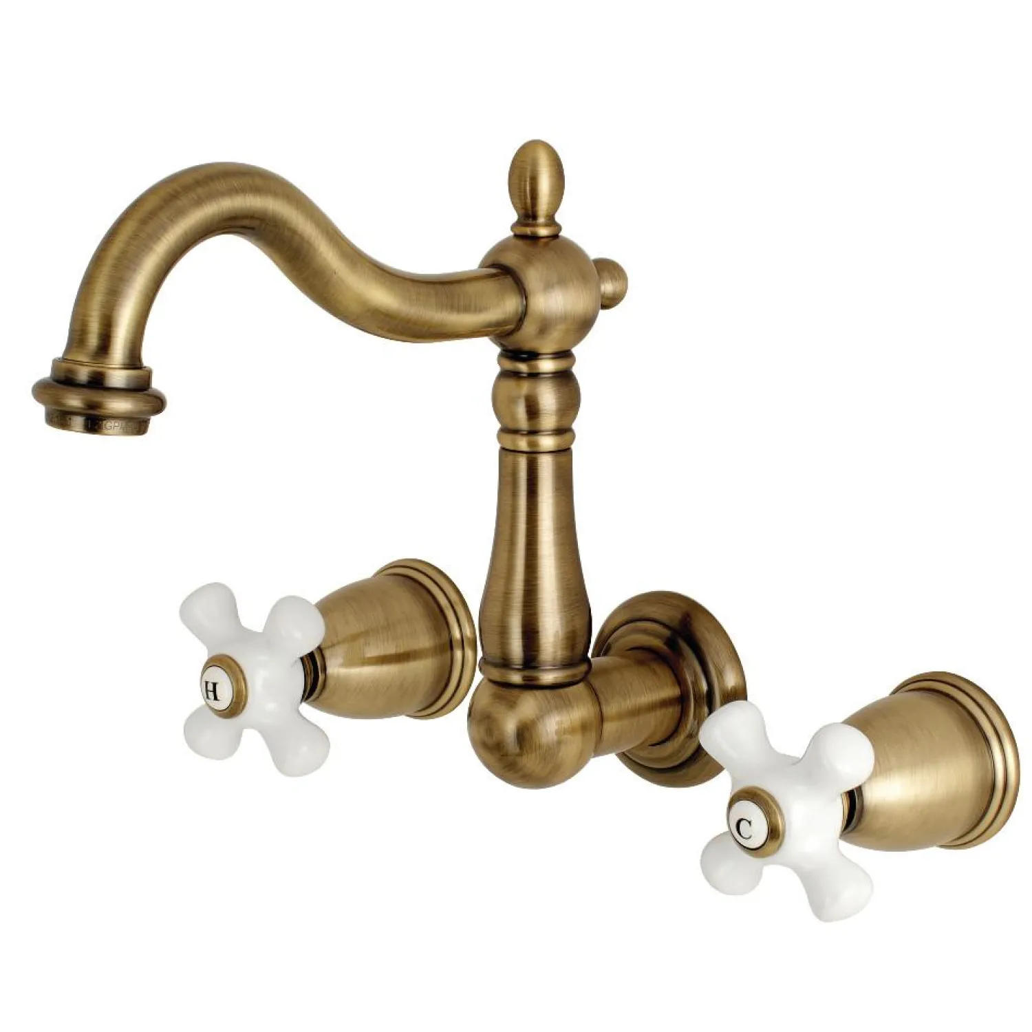Clearance Heritage 3-Hole 8" Center Wall Mount Bathroom Faucet Wall Mount