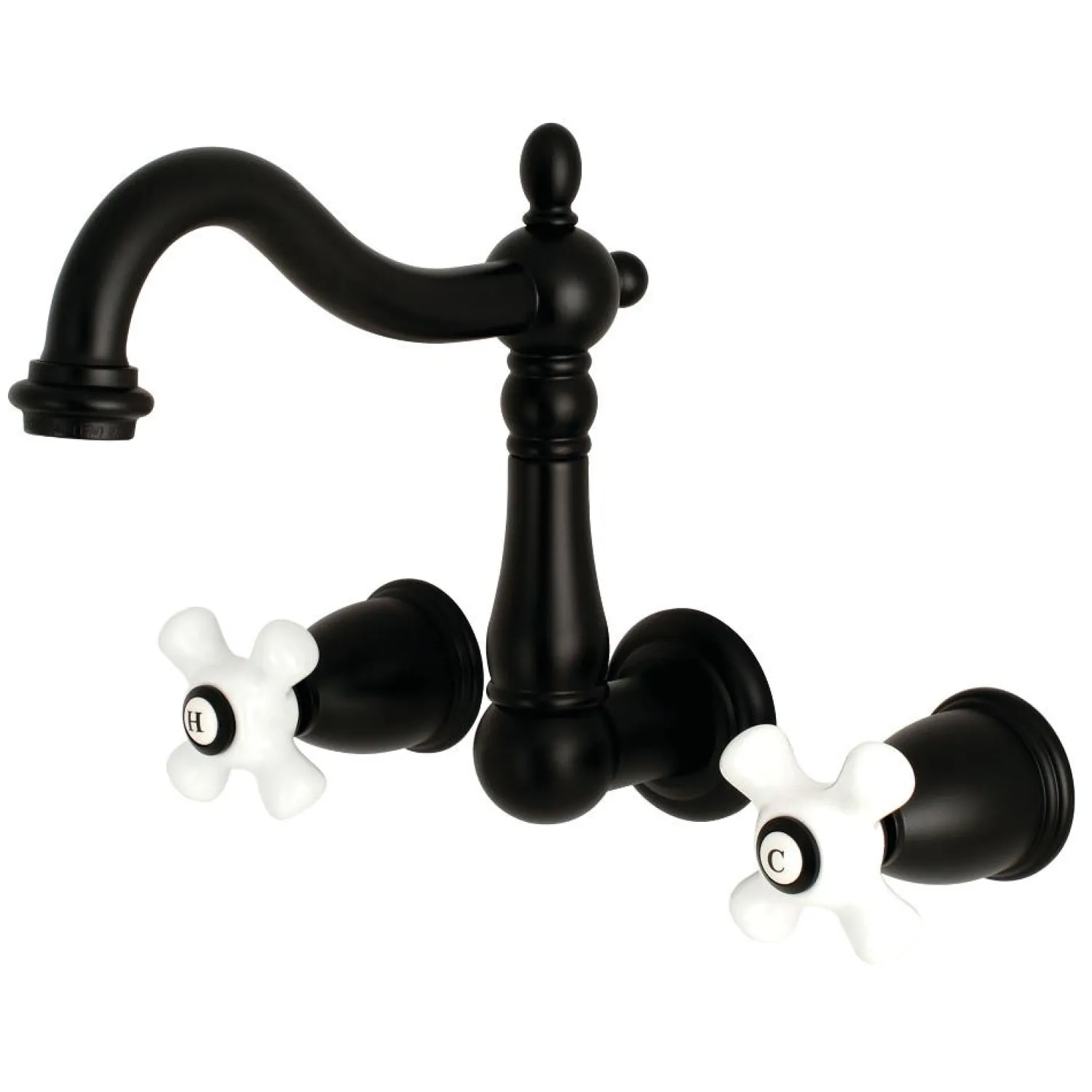 Clearance Heritage 3-Hole 8" Center Wall Mount Bathroom Faucet Wall Mount