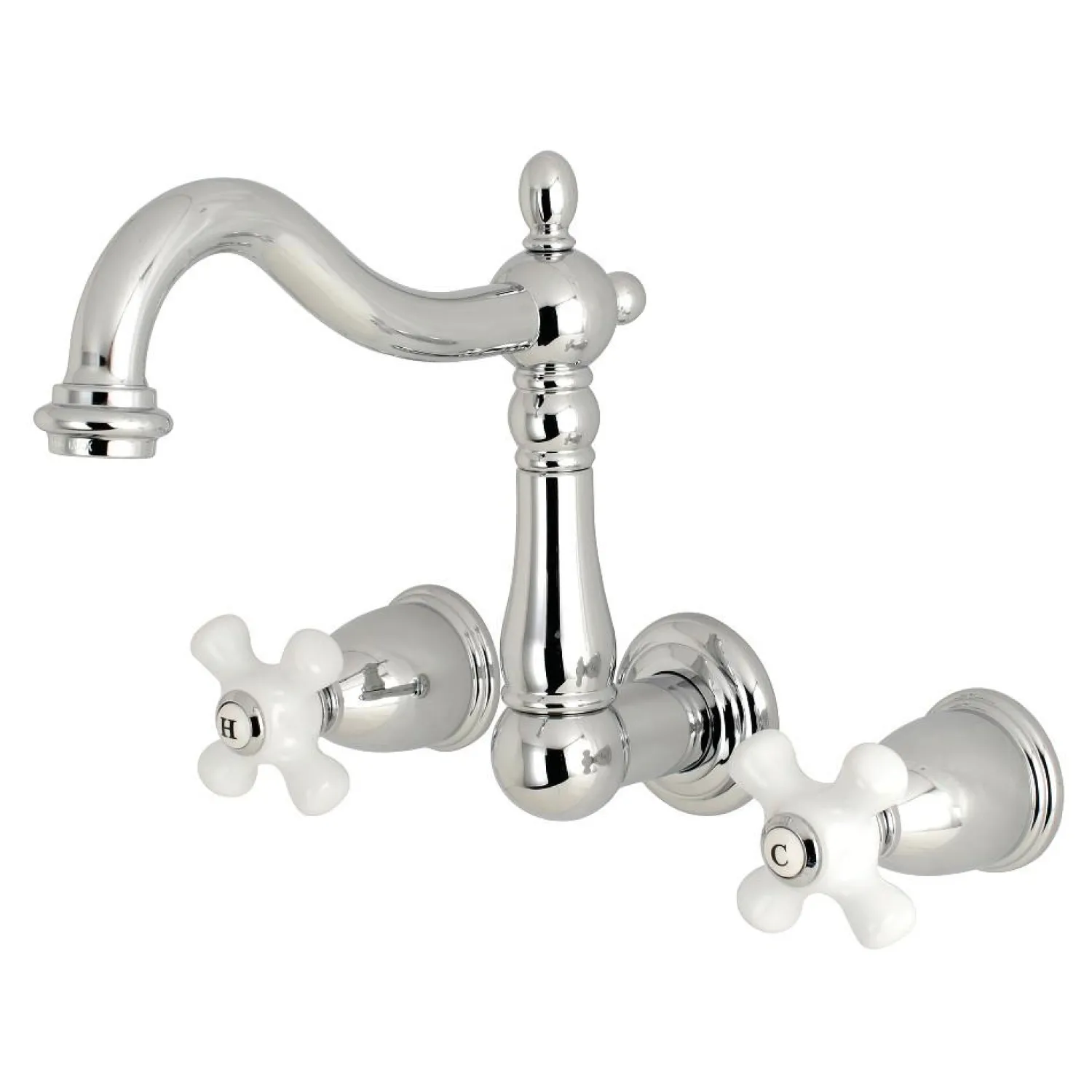 Clearance Heritage 3-Hole 8" Center Wall Mount Bathroom Faucet Wall Mount