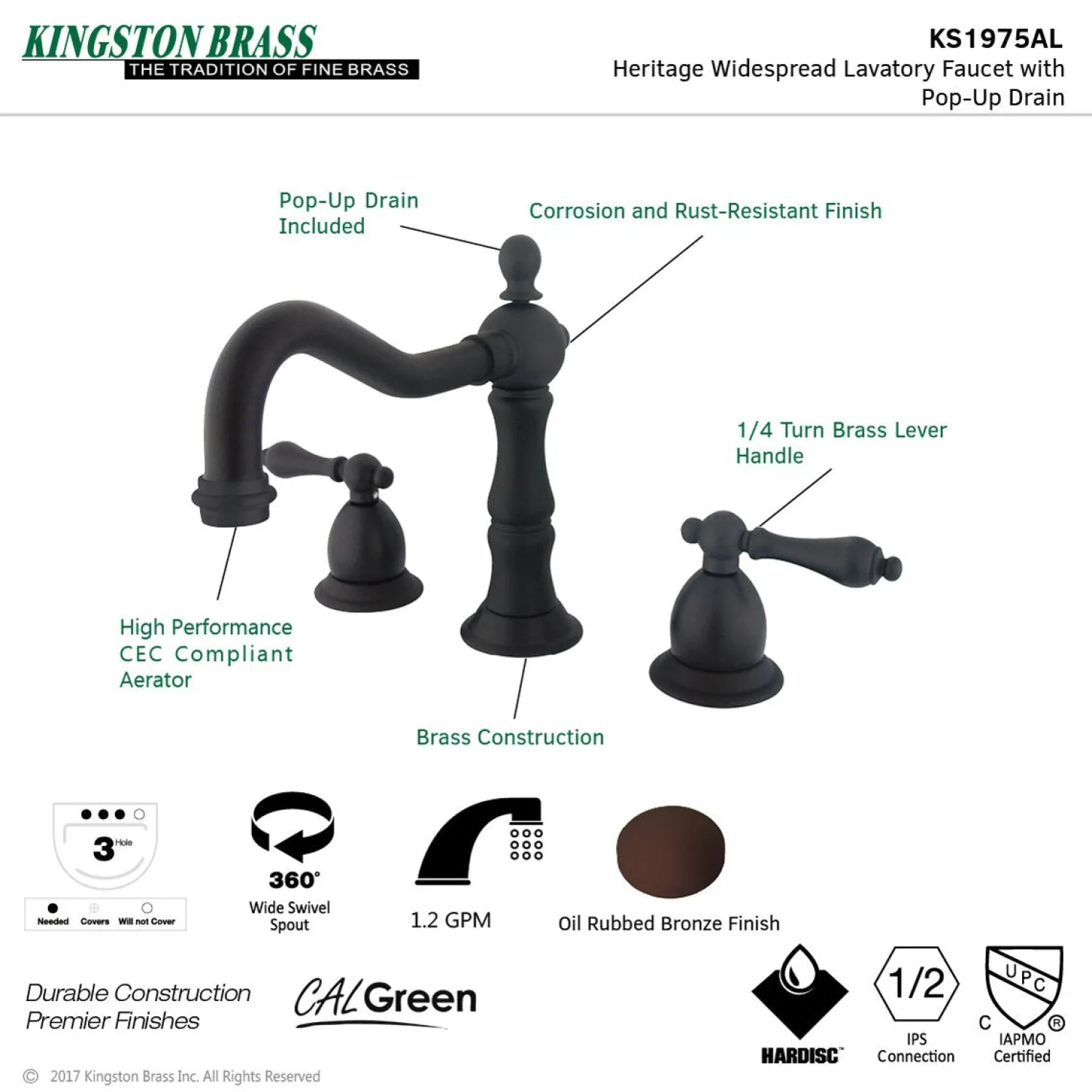 Online Heritage 3-Hole 8" Widespread Bathroom Faucet 8" Widespread