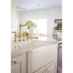 Heritage 8-Inch Bridge Kitchen Faucet with Brass Sprayer Bridge Faucets