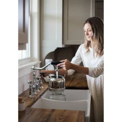 Heritage 8-Inch Bridge Kitchen Faucet with Brass Sprayer Bridge Faucets