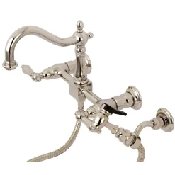 Discount Heritage 8-Inch Centerset Wall Mount Kitchen Faucet with Brass Sprayer Wall Mounted Kitchen Faucets|Faucets With Side Spray