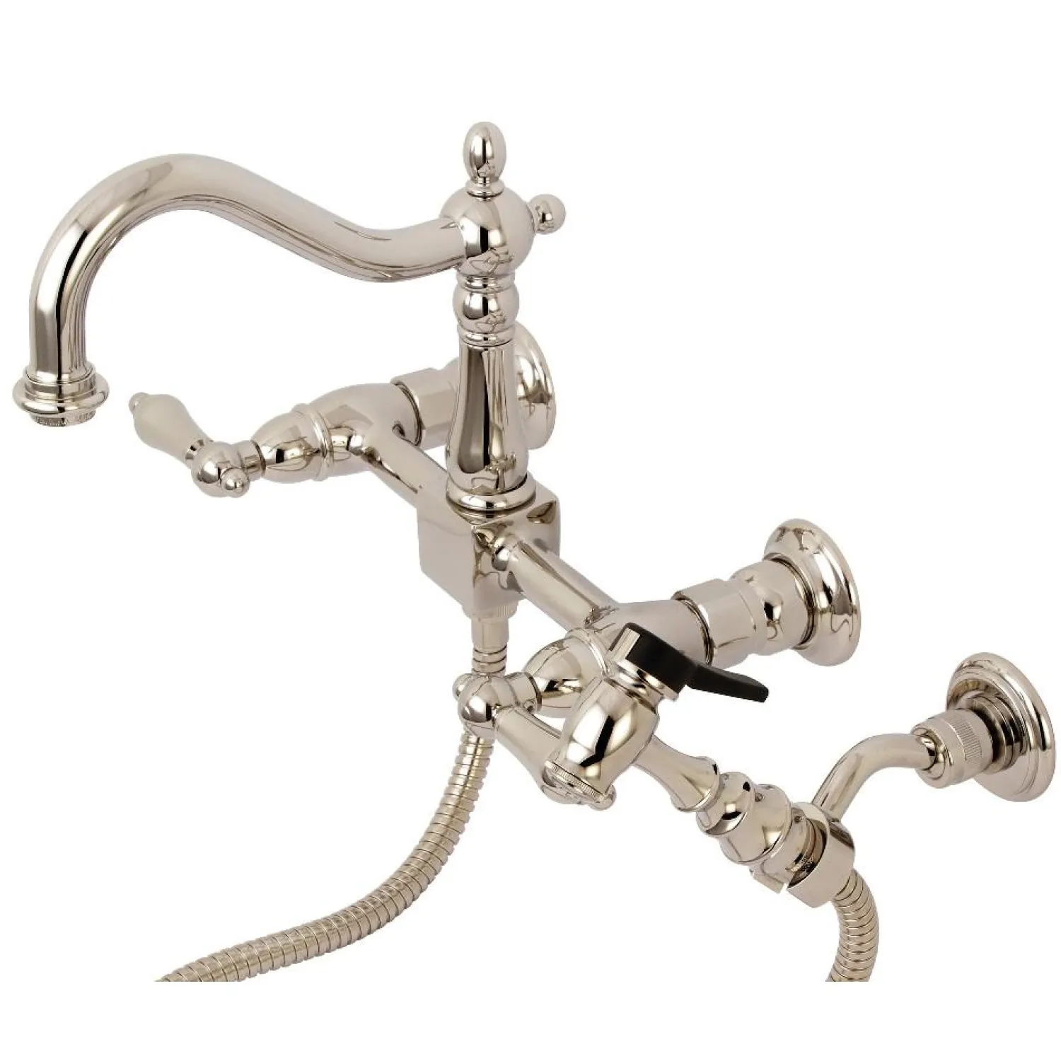 Discount Heritage 8-Inch Centerset Wall Mount Kitchen Faucet with Brass Sprayer Wall Mounted Kitchen Faucets|Faucets With Side Spray
