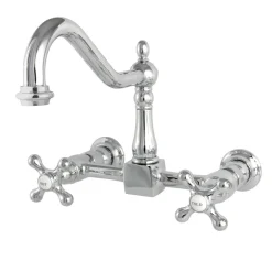 Clearance Heritage 8-Inch Wall Mount 2-Hole Kitchen Faucet Wall Mounted Kitchen Faucets