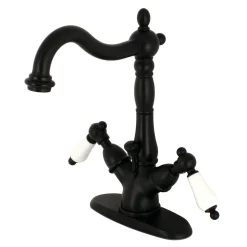 Clearance Heritage 4-Inch Centerset Deck Mount Bathroom Faucet with Pop-Up Drain Single Hole|4