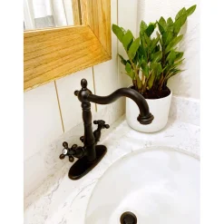 Online Heritage 4-Inch Centerset Bathroom Faucet with Pop-Up Drain Single Hole|4