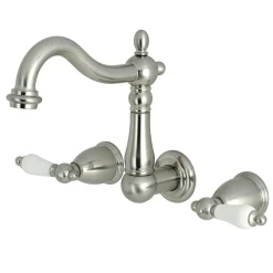 Online Heritage 8-Inch Center Wall Mount 3-Hole Bathroom Faucet Wall Mount