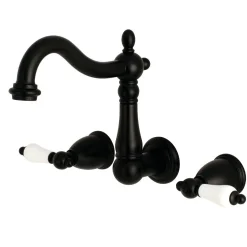 Online Heritage 8-Inch Center Wall Mount 3-Hole Bathroom Faucet Wall Mount