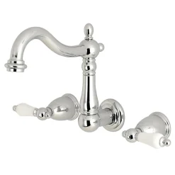 Online Heritage 8-Inch Center Wall Mount 3-Hole Bathroom Faucet Wall Mount