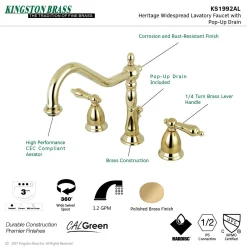 Online Heritage 8-Inch Widespread Bathroom Faucet with Brass Pop-Up 8