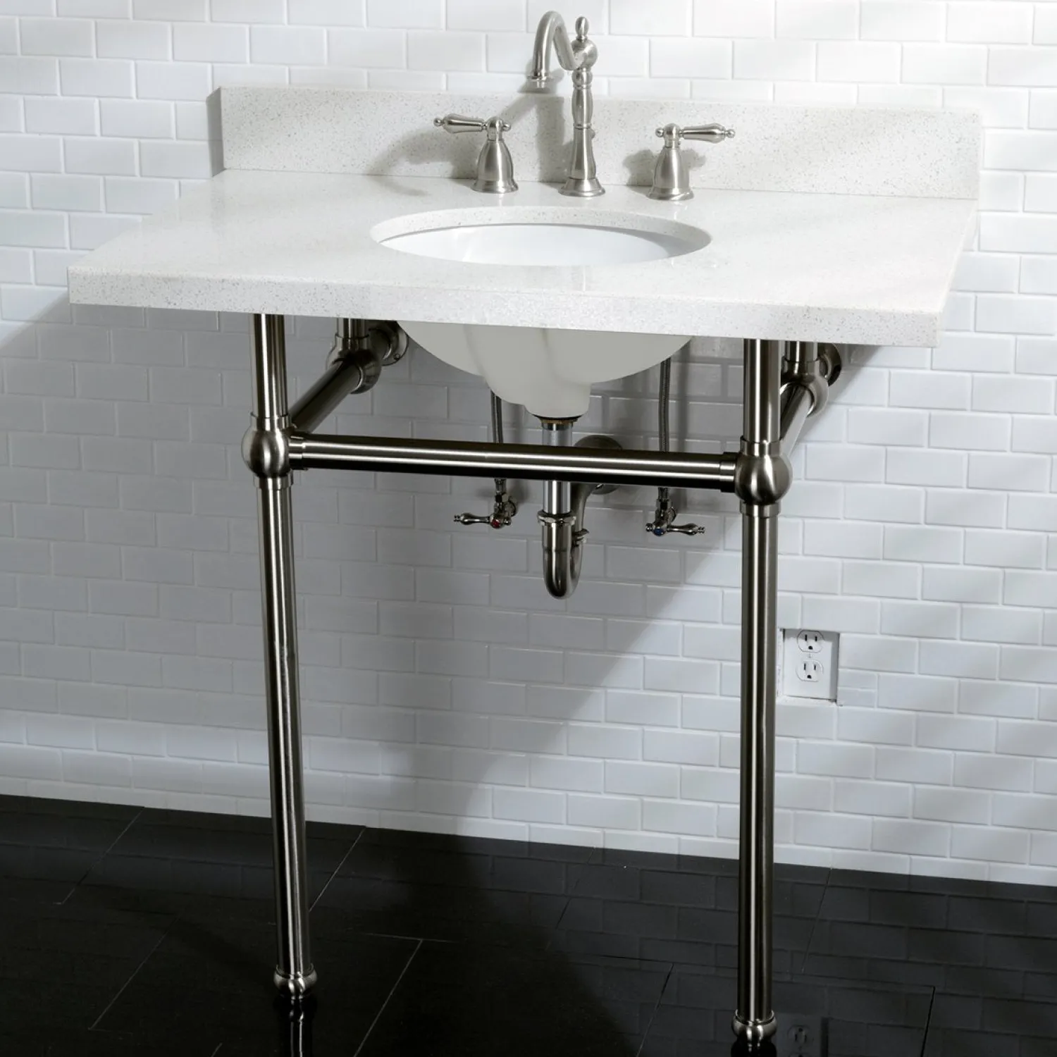 Online Heritage 8-Inch Widespread Bathroom Faucet with Brass Pop-Up 8" Widespread