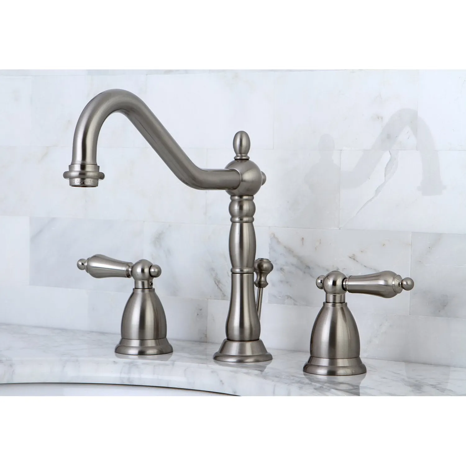Online Heritage 8-Inch Widespread Bathroom Faucet with Brass Pop-Up 8" Widespread