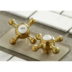 Hot Heritage 8-Inch Widespread Cross-Handle Bathroom Faucet 8