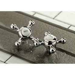 Hot Heritage 8-Inch Widespread Cross-Handle Bathroom Faucet 8
