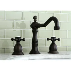 Hot Heritage 8-Inch Widespread Cross-Handle Bathroom Faucet 8
