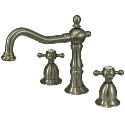 Hot Heritage 8-Inch Widespread Cross-Handle Bathroom Faucet 8