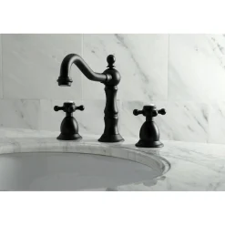 Hot Heritage 8-Inch Widespread Cross-Handle Bathroom Faucet 8