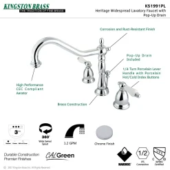 Best Heritage 8-Inch Widespread Lever-Handle Bathroom Faucet 8