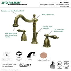 New Heritage 8-Inch Widespread Bathroom Faucet 8