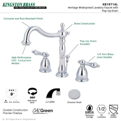 New Heritage 8-Inch Widespread Bathroom Faucet 8
